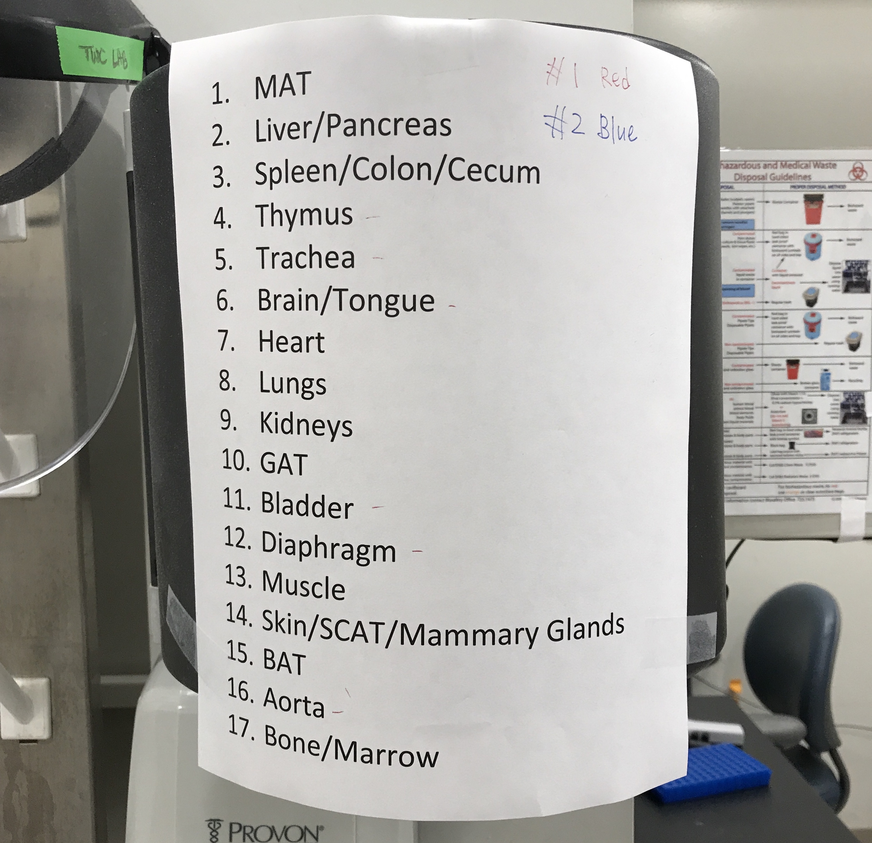 list of organs